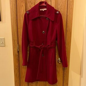 Kenneth Cole Deep Red Trench Coat